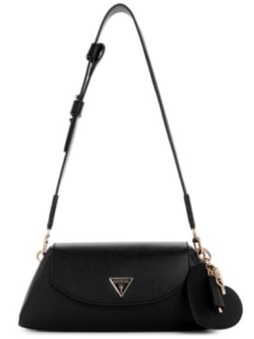 Guess Black Shoulder Bag with Gold Hardware